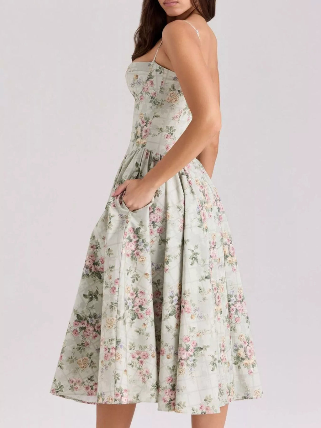 Sweetheart Neck Midi Cami Dress
