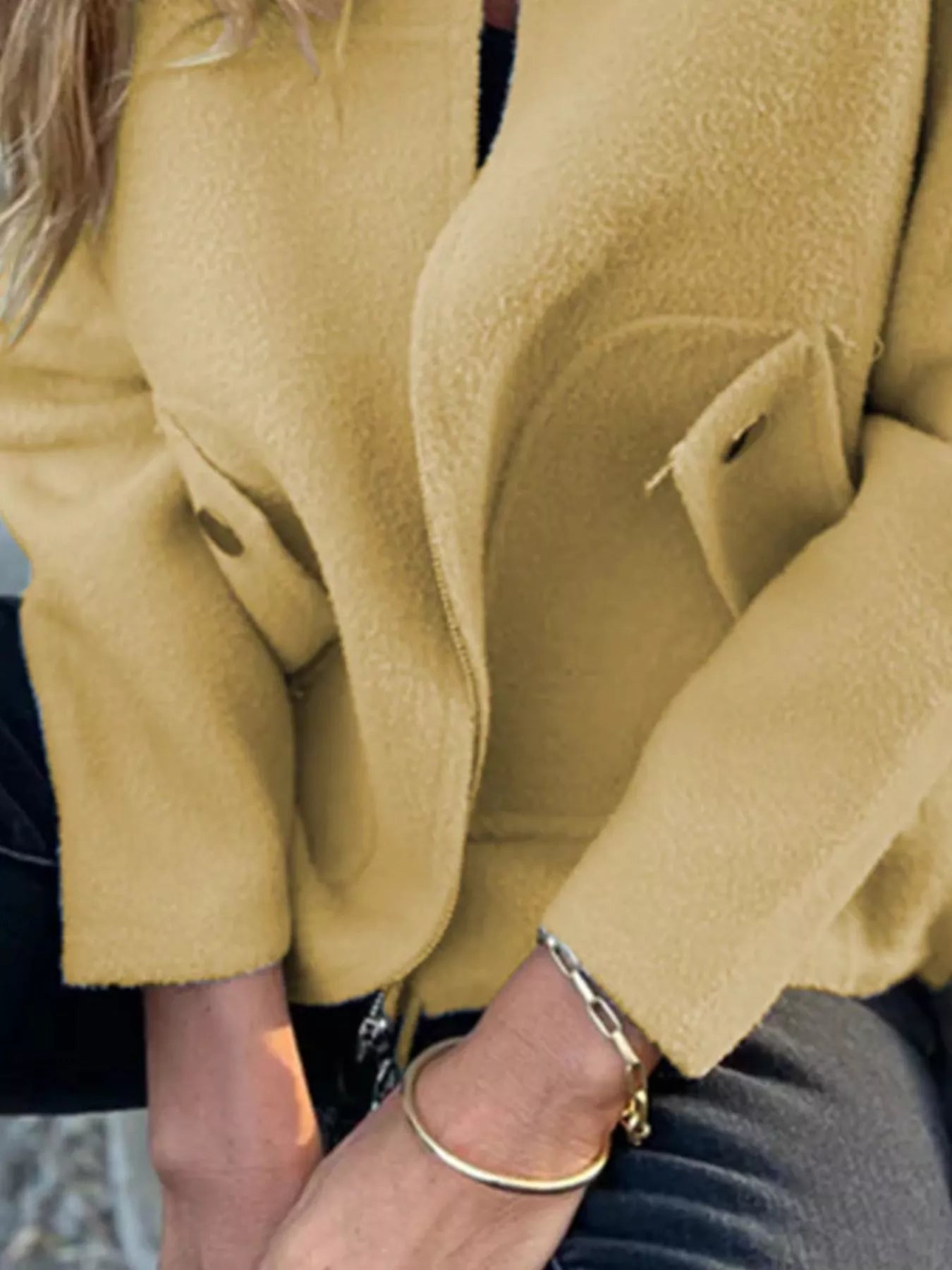 Full Size Textured Knit Zip Up Outerwear Plus Size