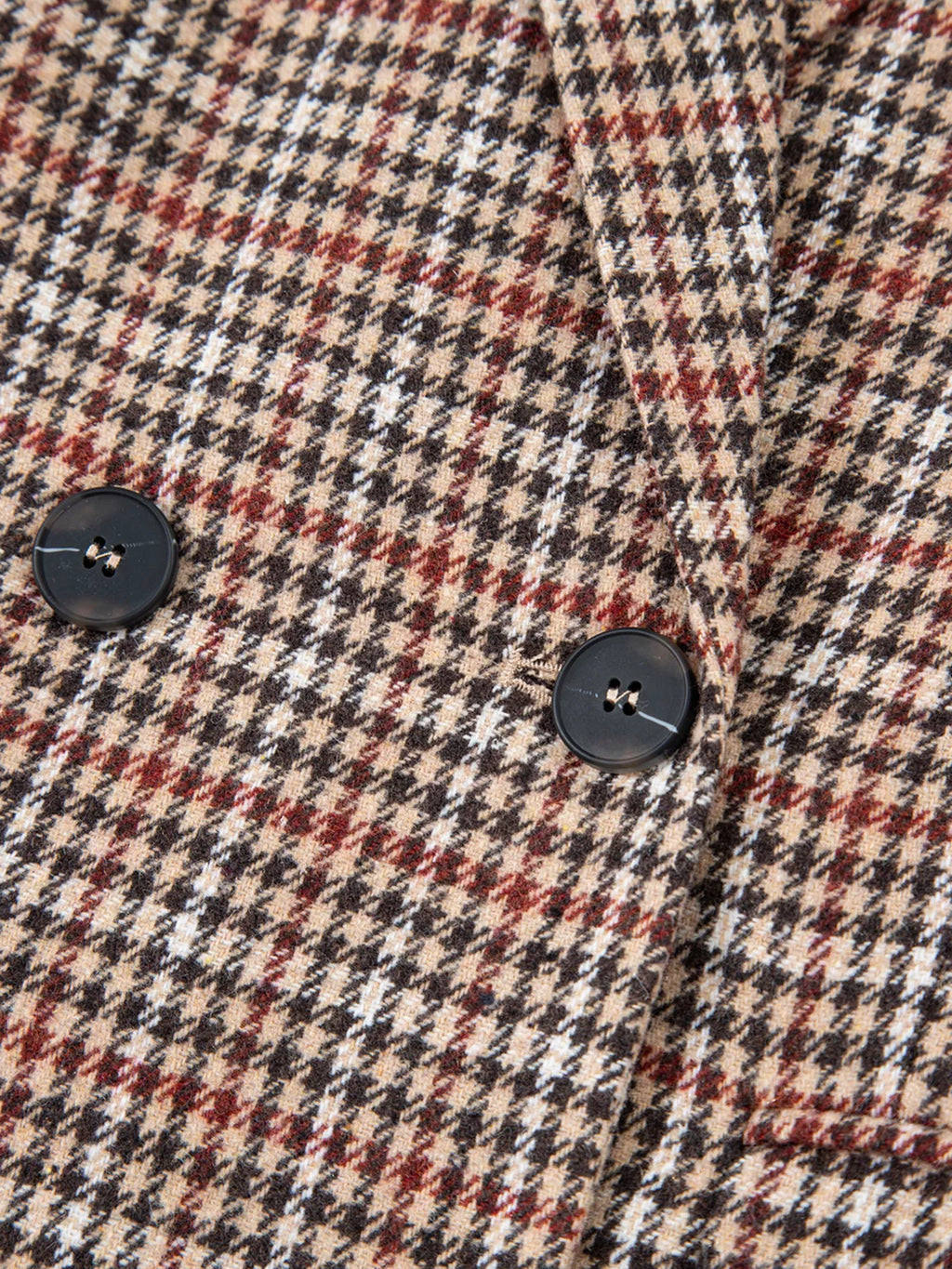 Houndstooth Lapel Collar Blazer