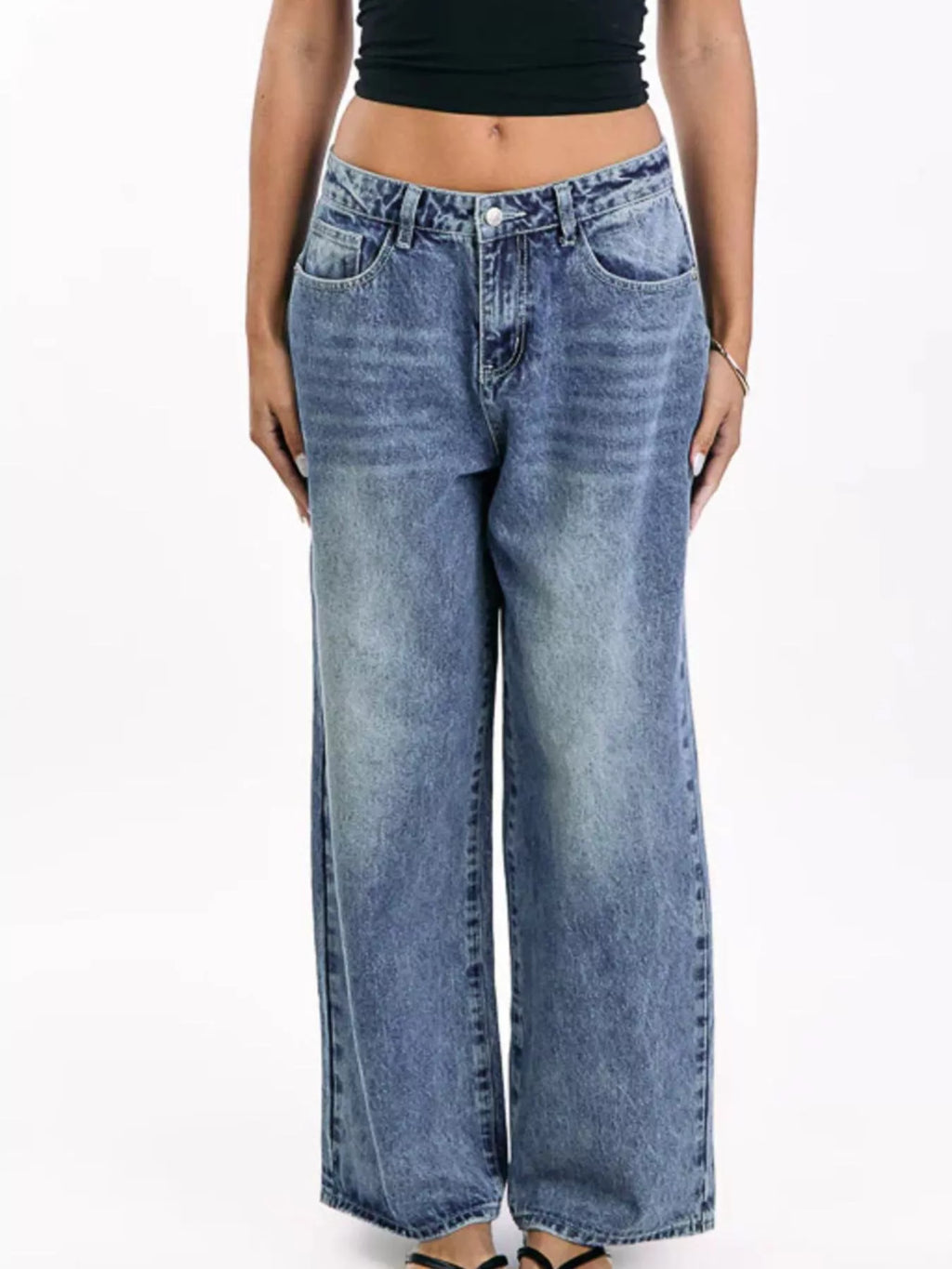 Pocketed Wide leg Jeans