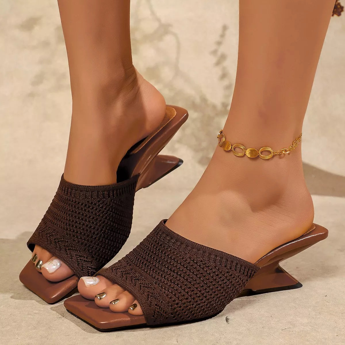 Open Toe Block Heels Sandals