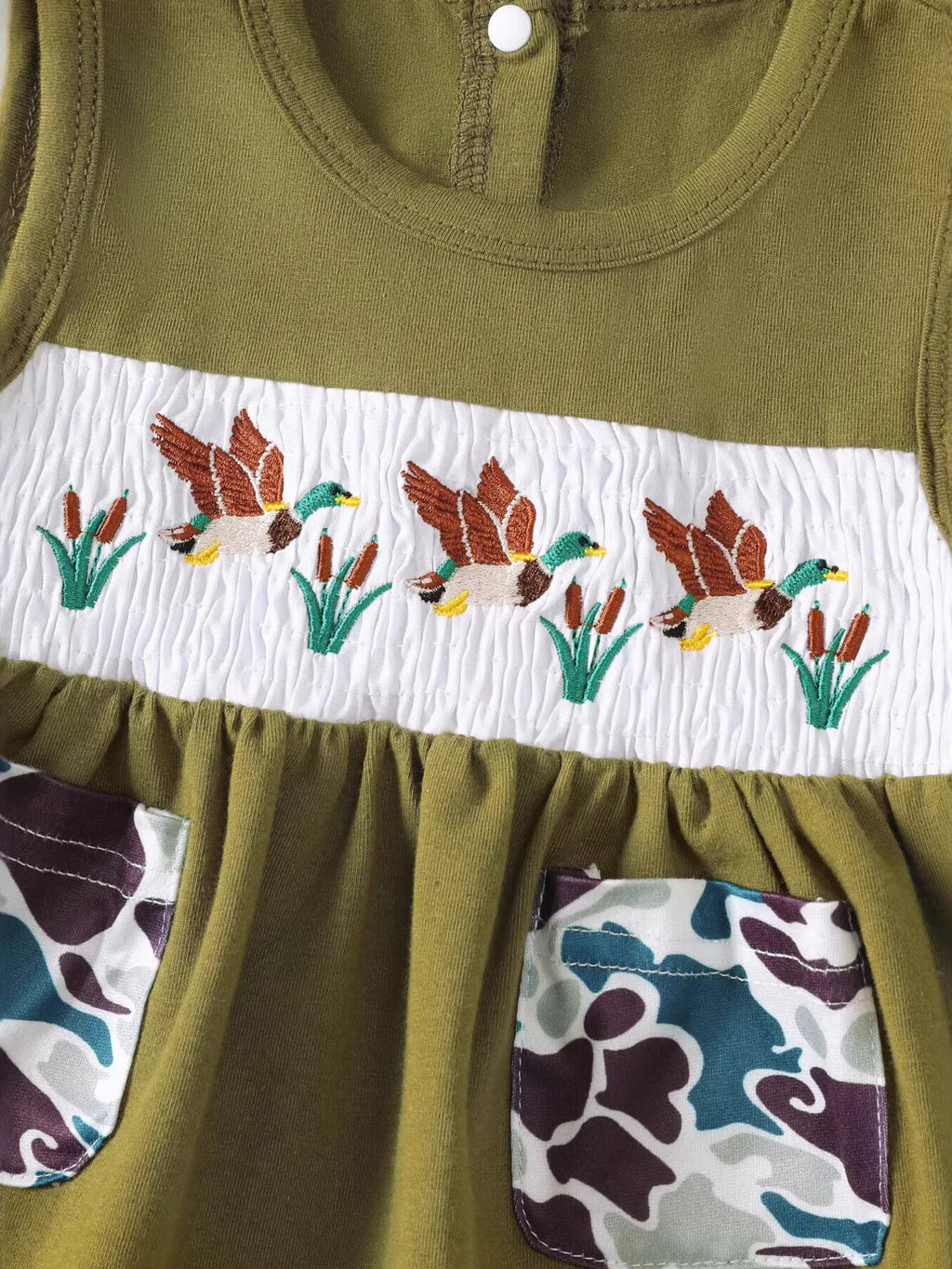 Children's Embroidered Top and Camo Bottom Set