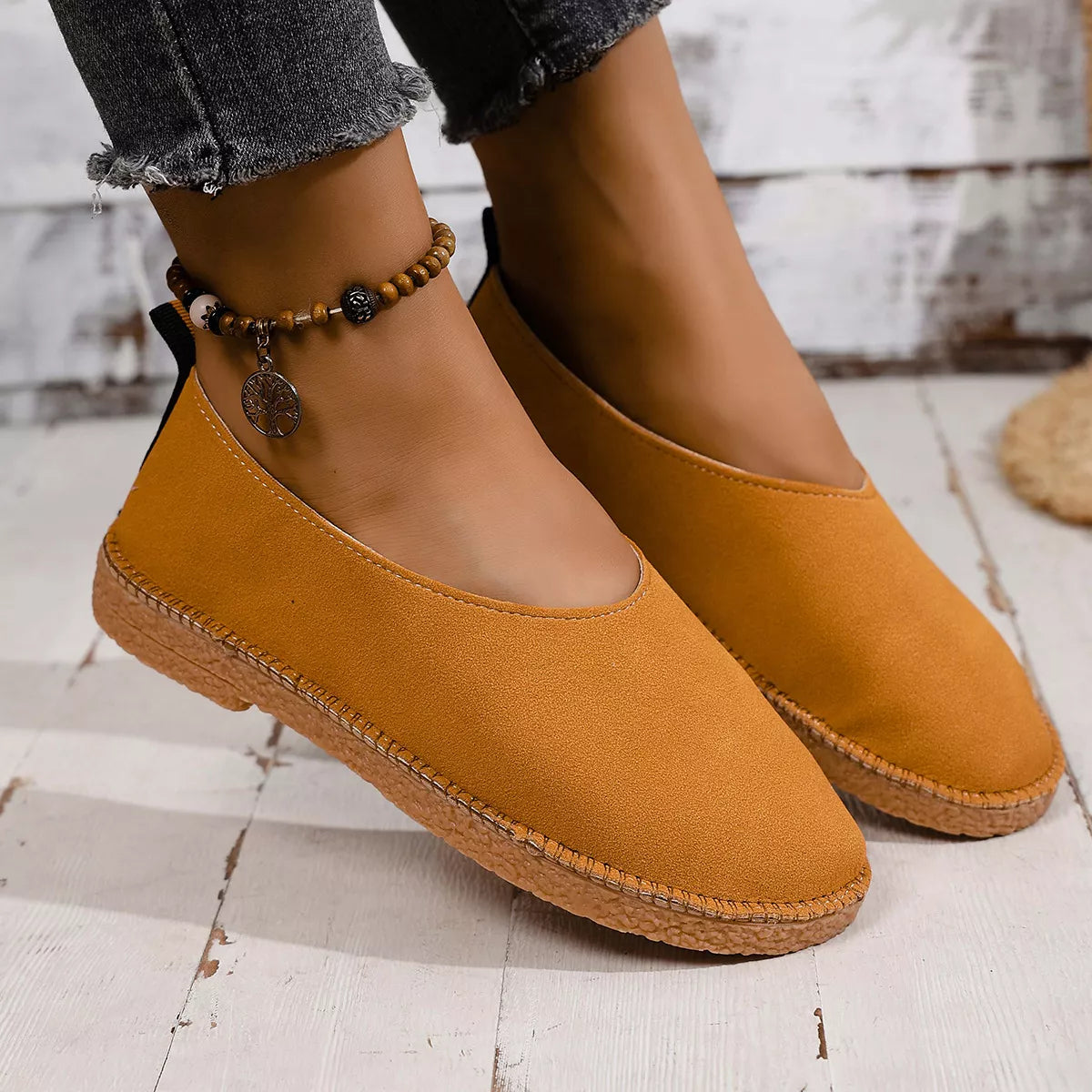 Round Toe Slip-Ons