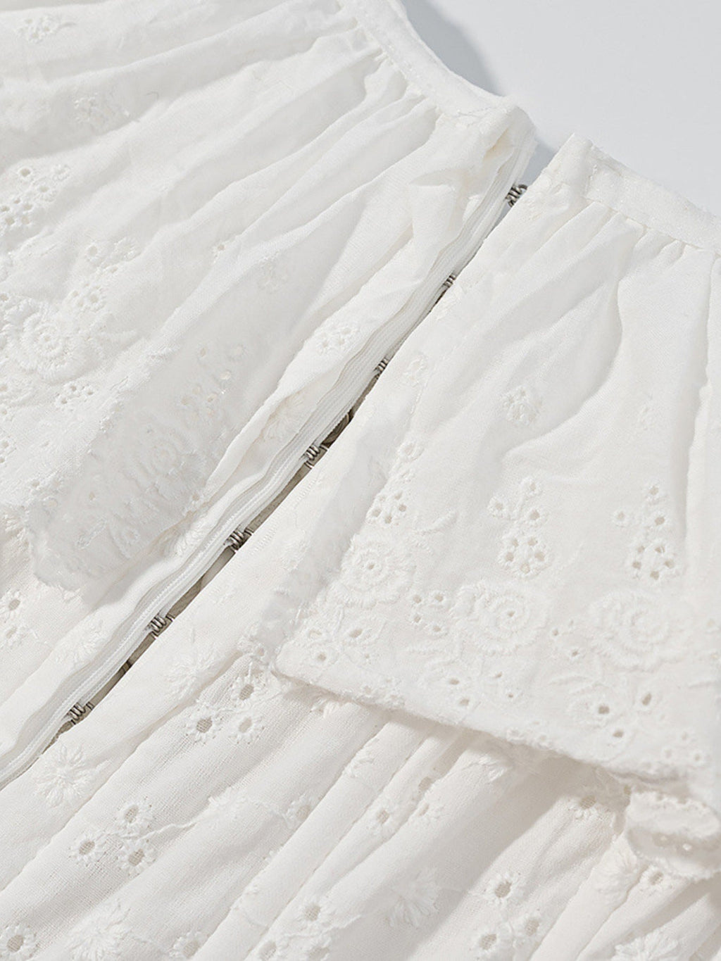 Lace Up Back Eyelet Ruffle Trim Tank