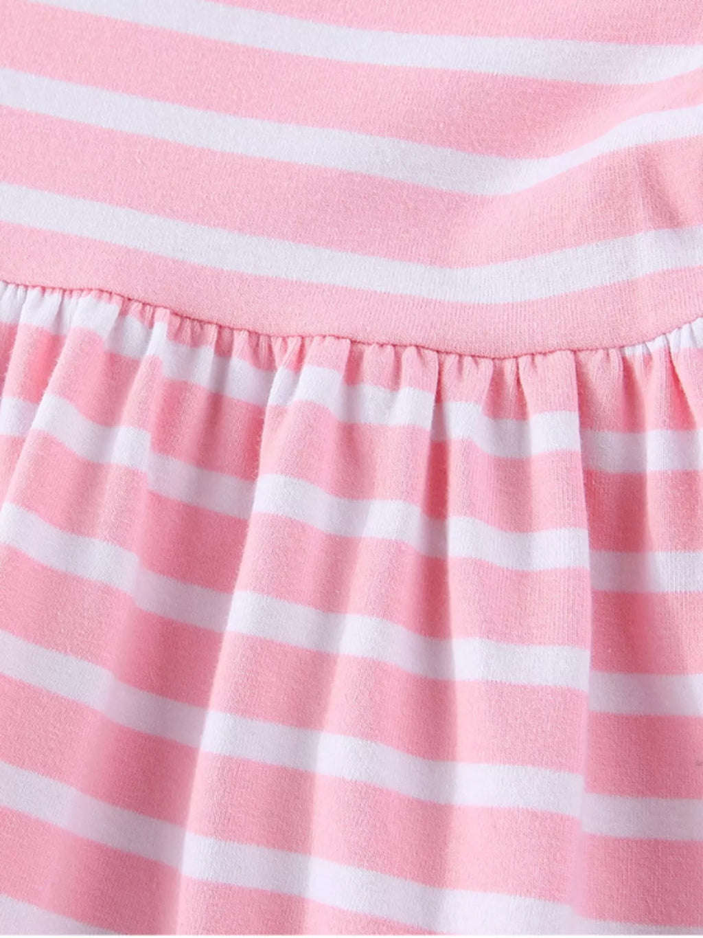 Children's Striped Bunny Embroidered Dress