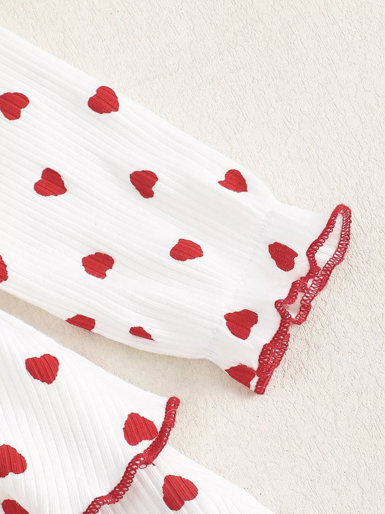 Children's Heart Print Tiered Dress and Belt Set