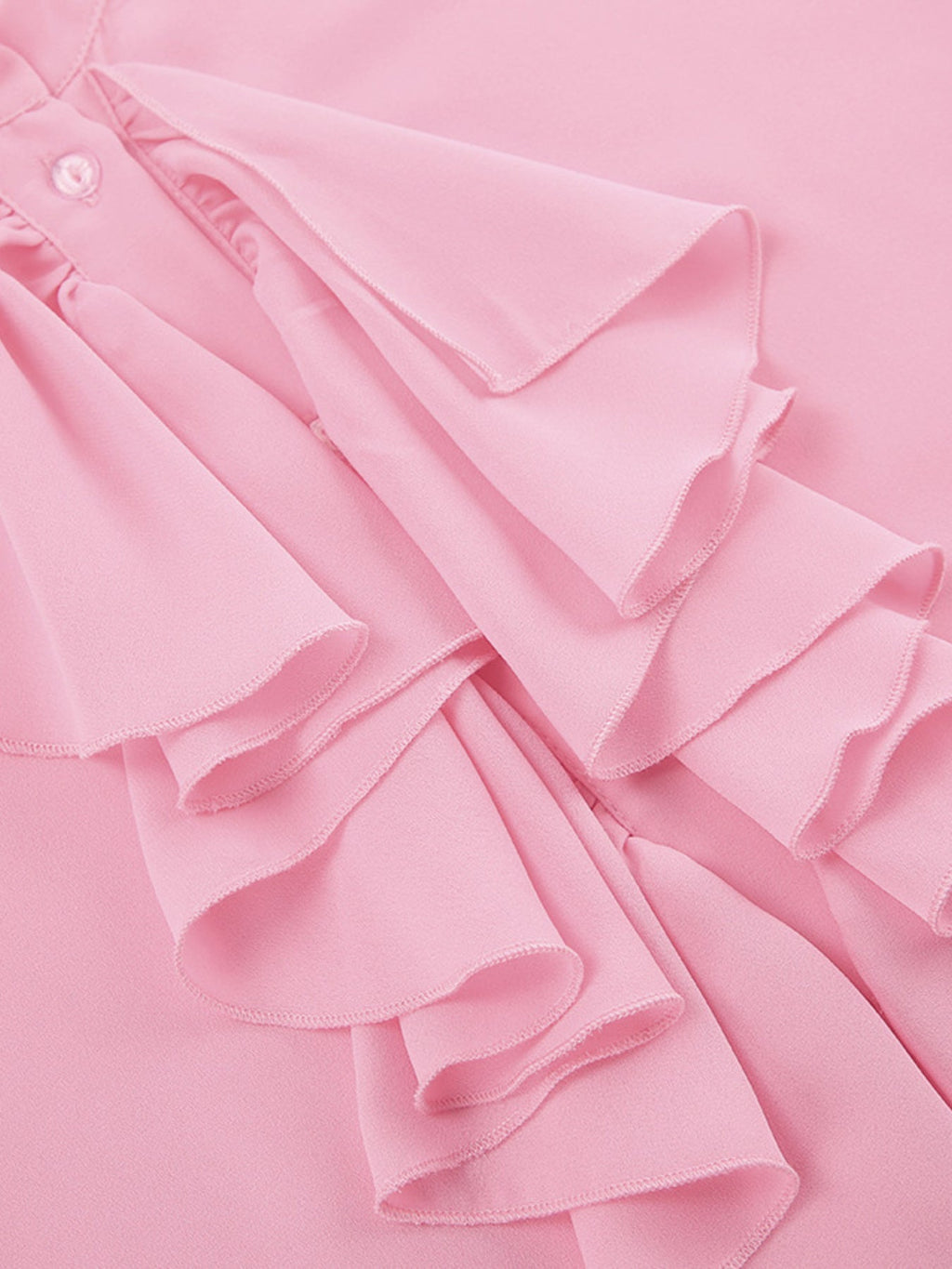Ruffle Trim Flounce Sleeve Blouse