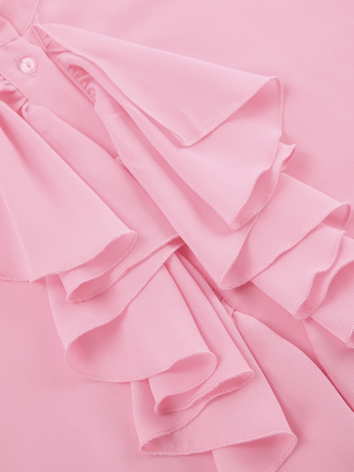 Ruffle Trim Flounce Sleeve Blouse