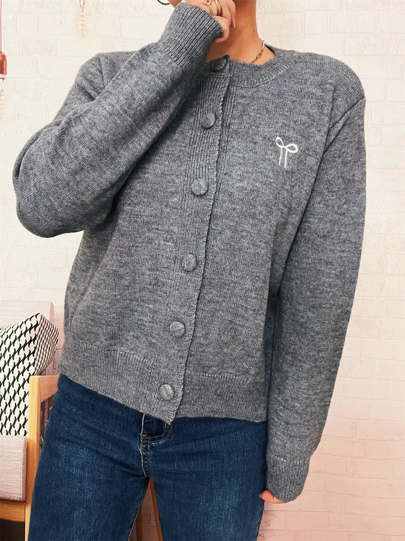 Button-Up Long Sleeve Cardigan