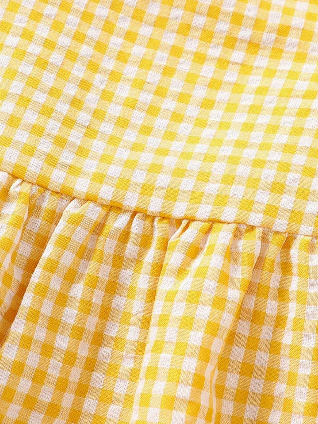 Children's Gingham Ruffle Trim Tank Top & Shorts Set