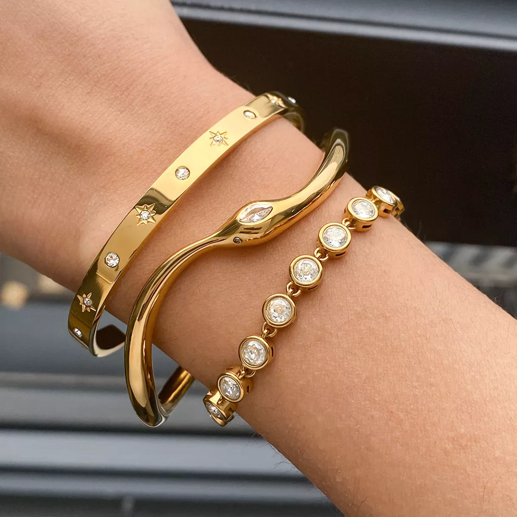 18K Gold-Plated Wave Bracelet
