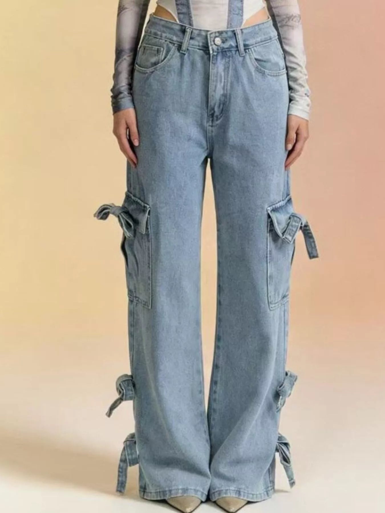 Bow Wide Leg Jeans