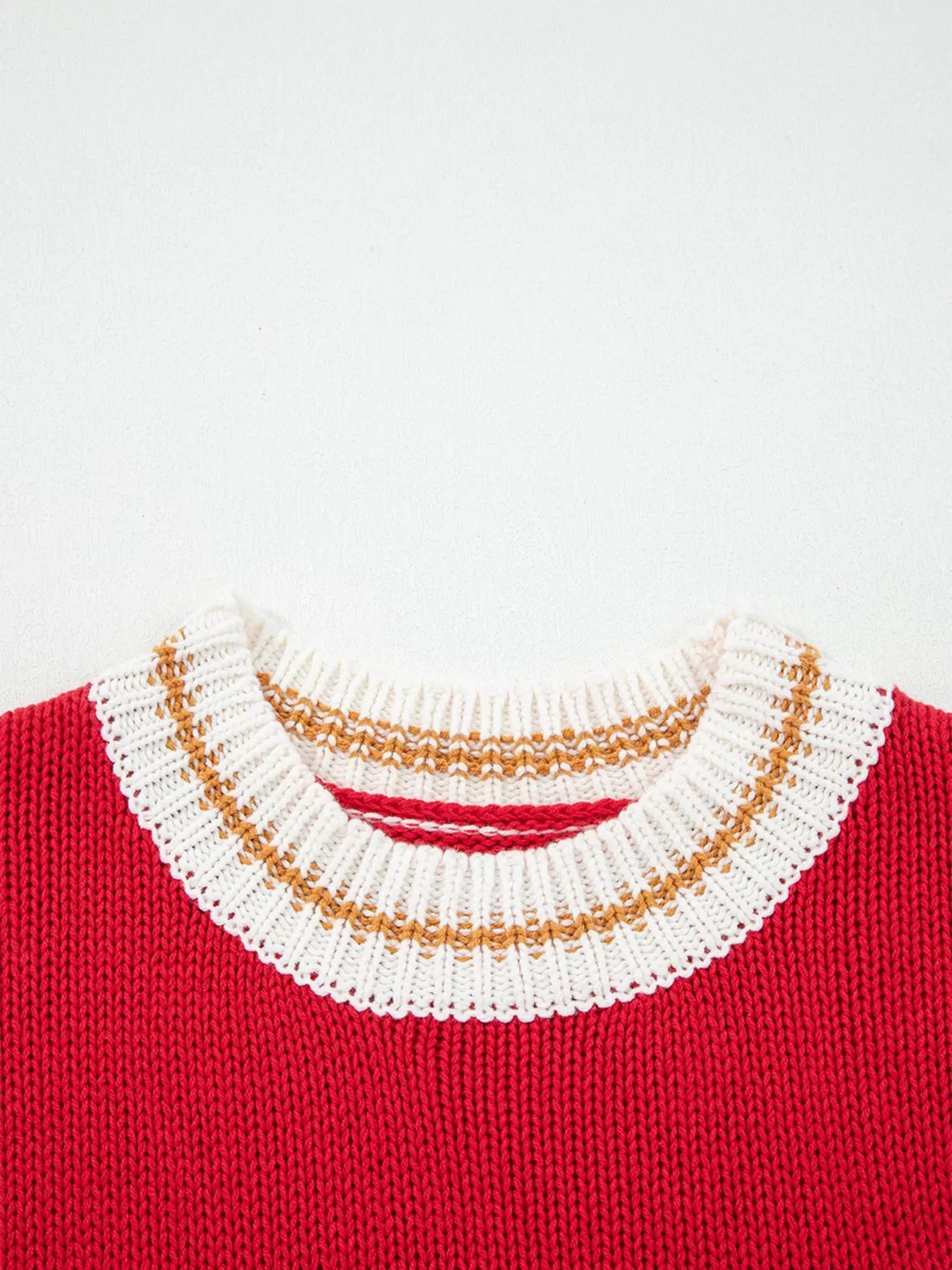 MERRY Contrast Edge Drop Shoulder Christmas Sweater