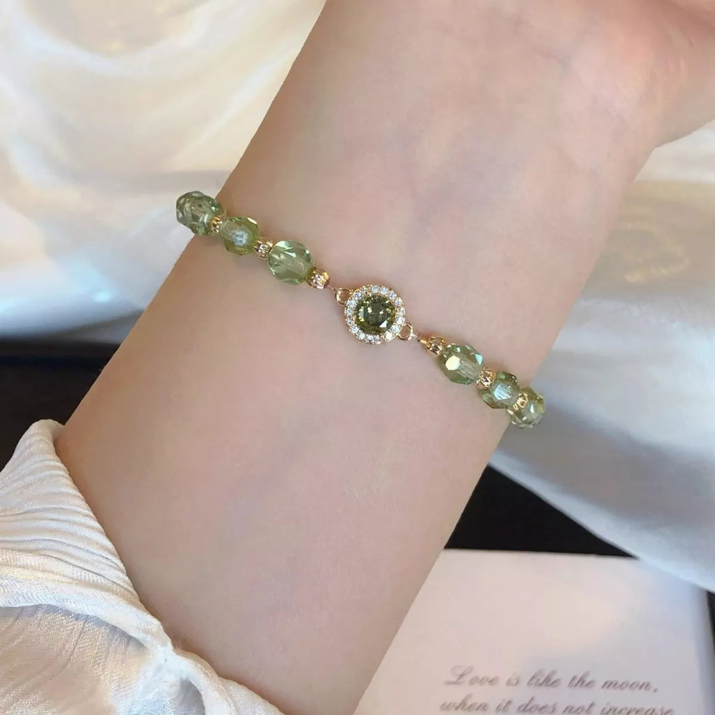18K Gold-Plated Zircon Bead Bracelet