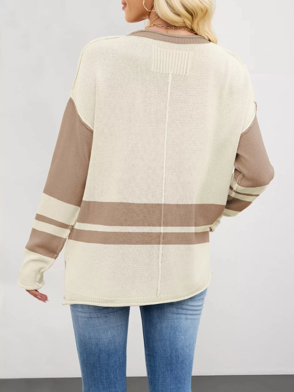 Color Block Side Slit Sweater