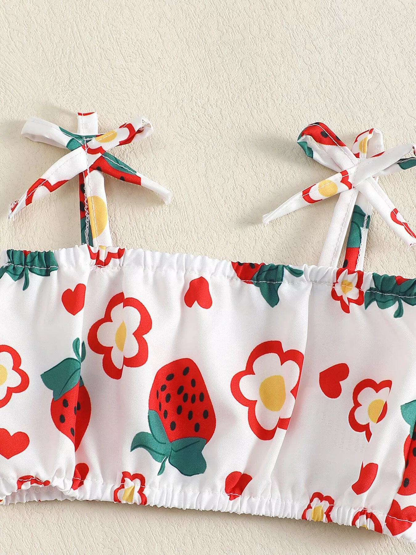 Children's Strawberry Print Cami and Skort Set with Hat