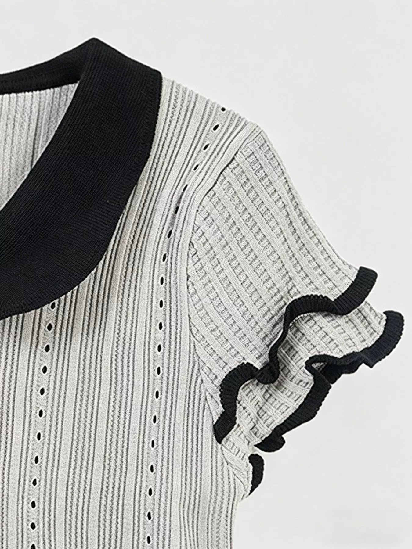 Peter Pan Collar Short Sleeve T-Shirt