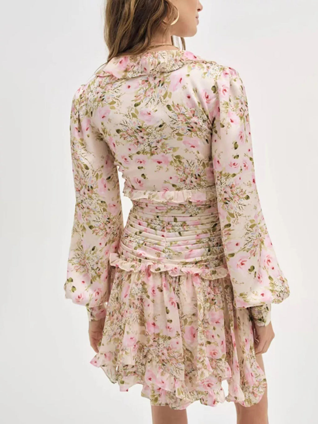 Floral Print Ruffle Mini Dress