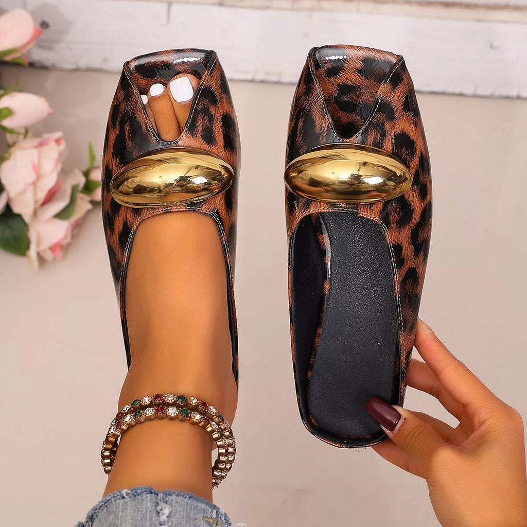 Leopard Open Toe Sandals