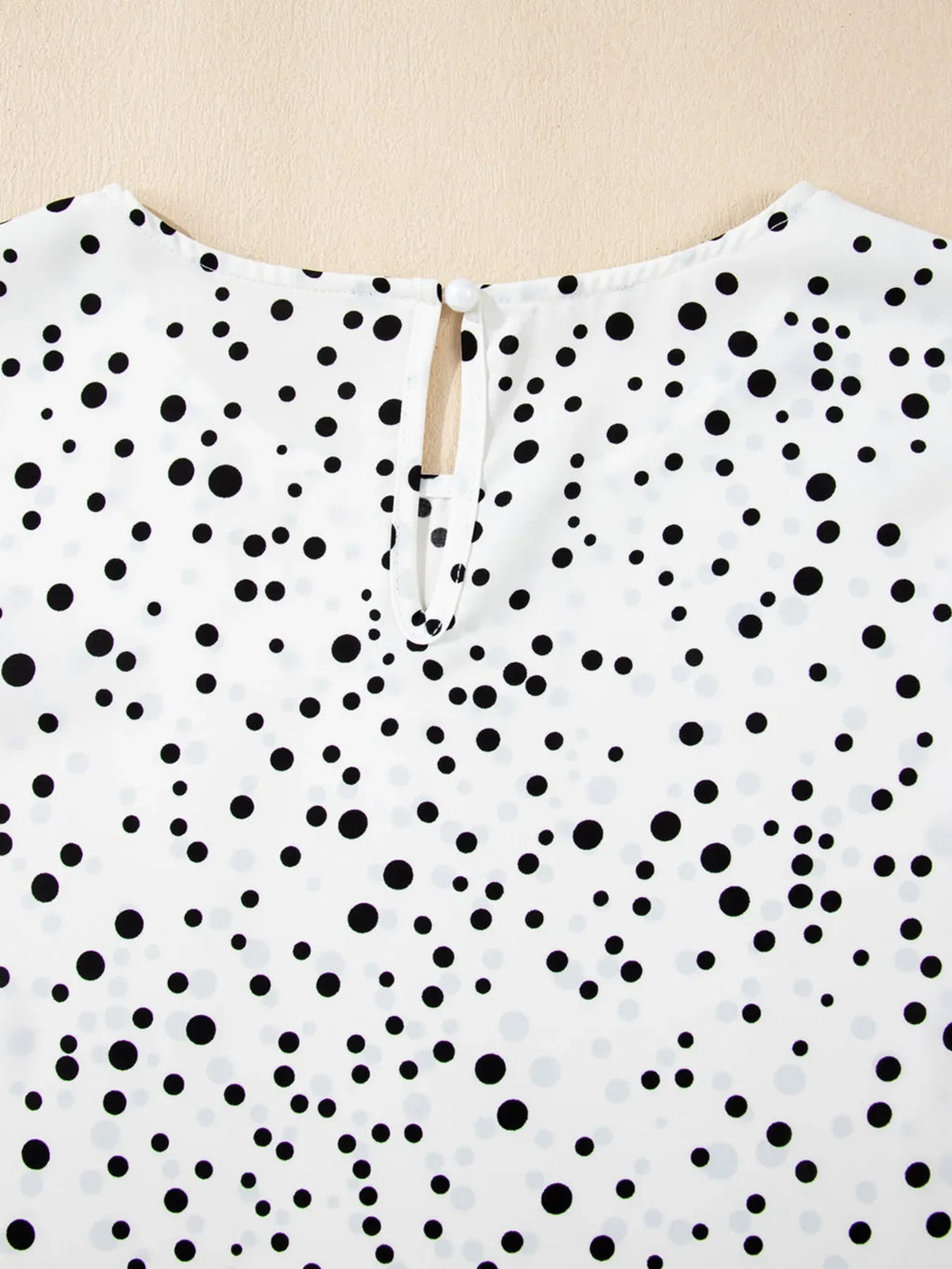 Polka Dot Layered Ruffled Short Sleeve Blouse