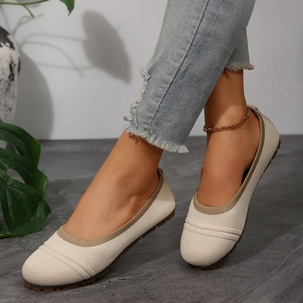 Mesh Round Toe Flat Slip-Ons