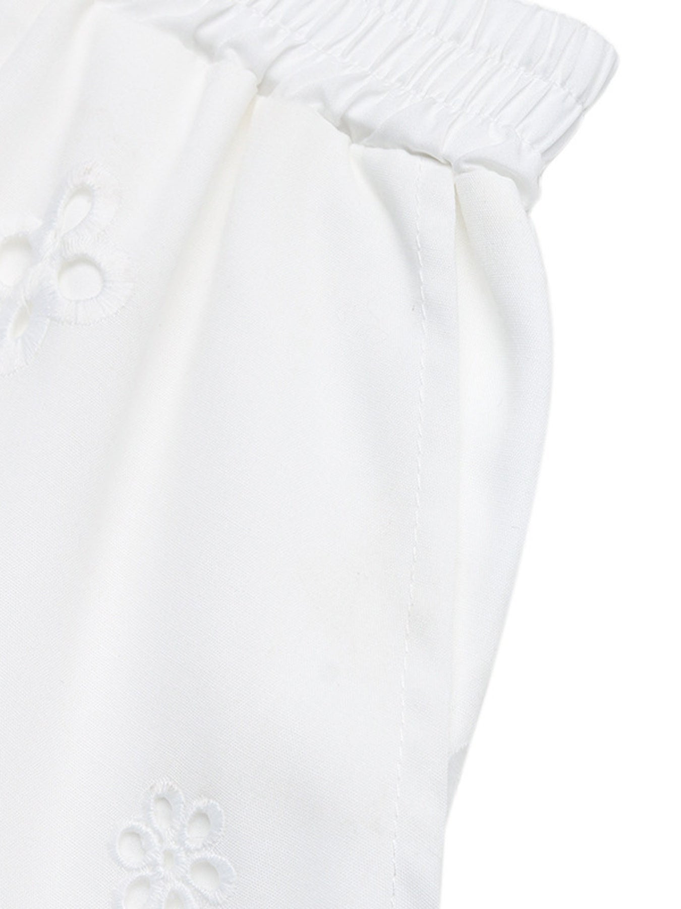 Embroidered Lace Hem Shorts