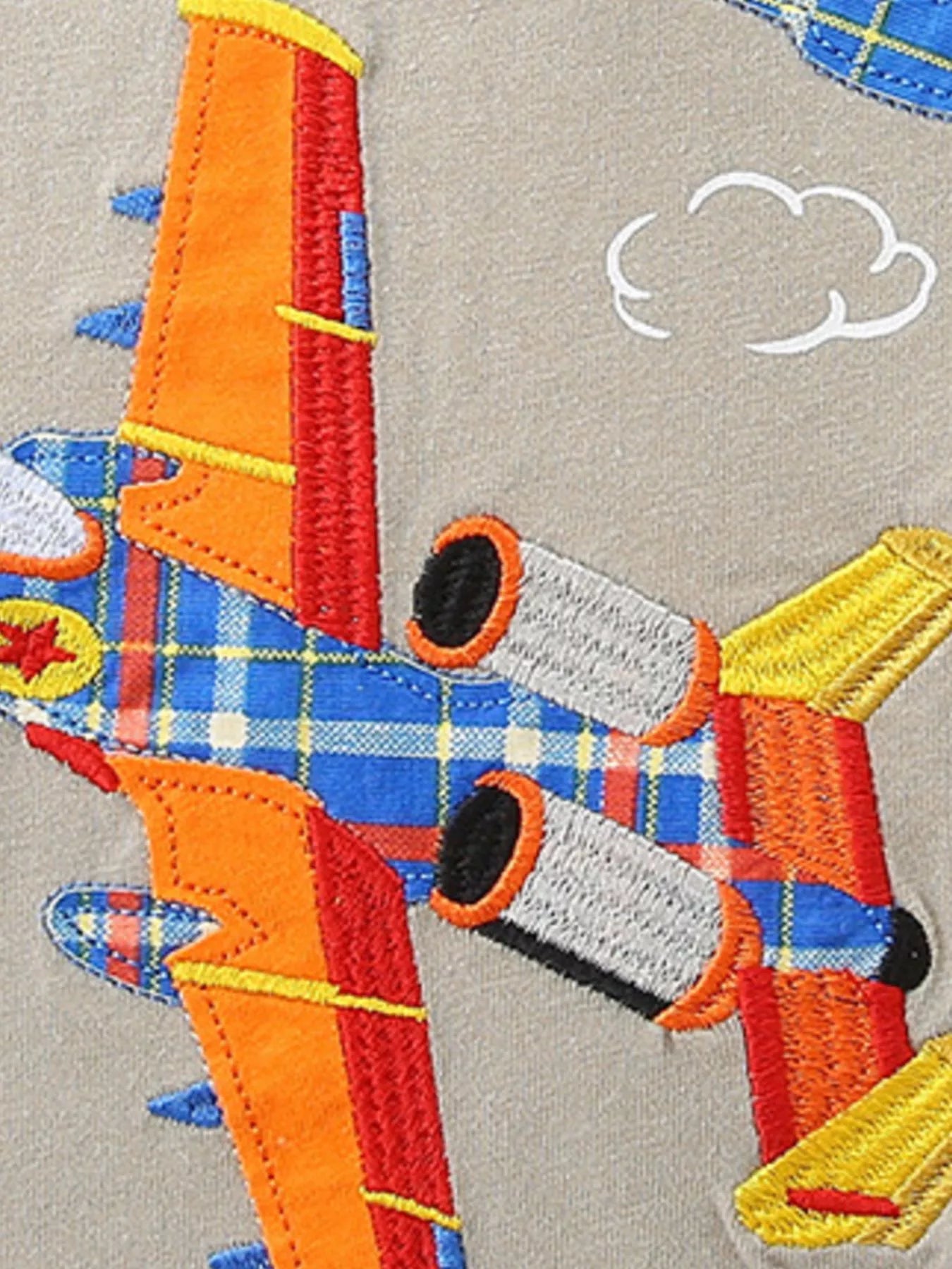Children's Airplane Graphic Tee & Plaid Shorts Set