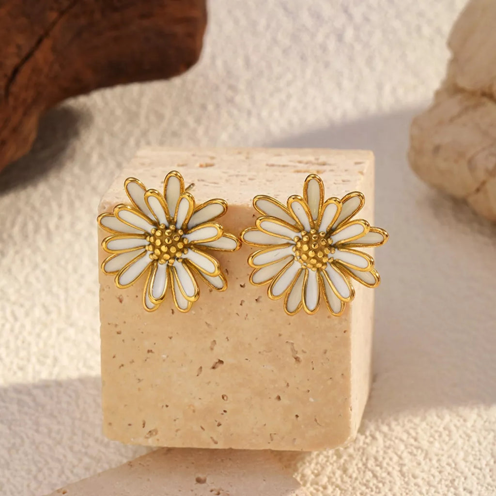 18K Gold-Plated Flower Stud Earrings