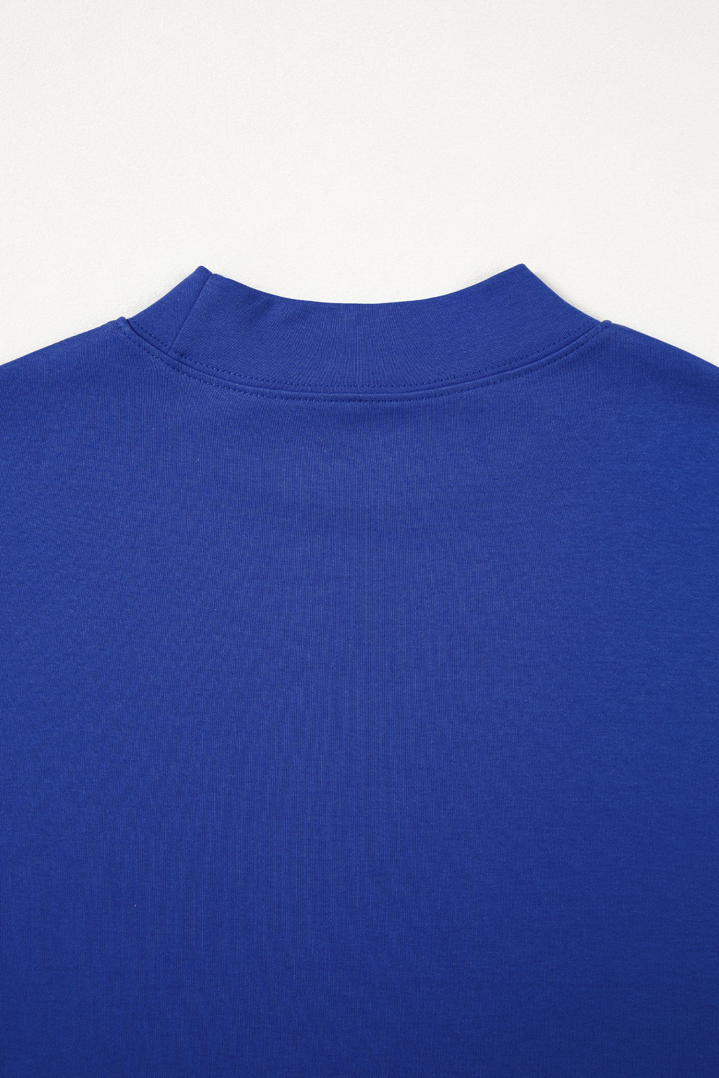 Dark Blue Solid Color High Neck Oversize Tee