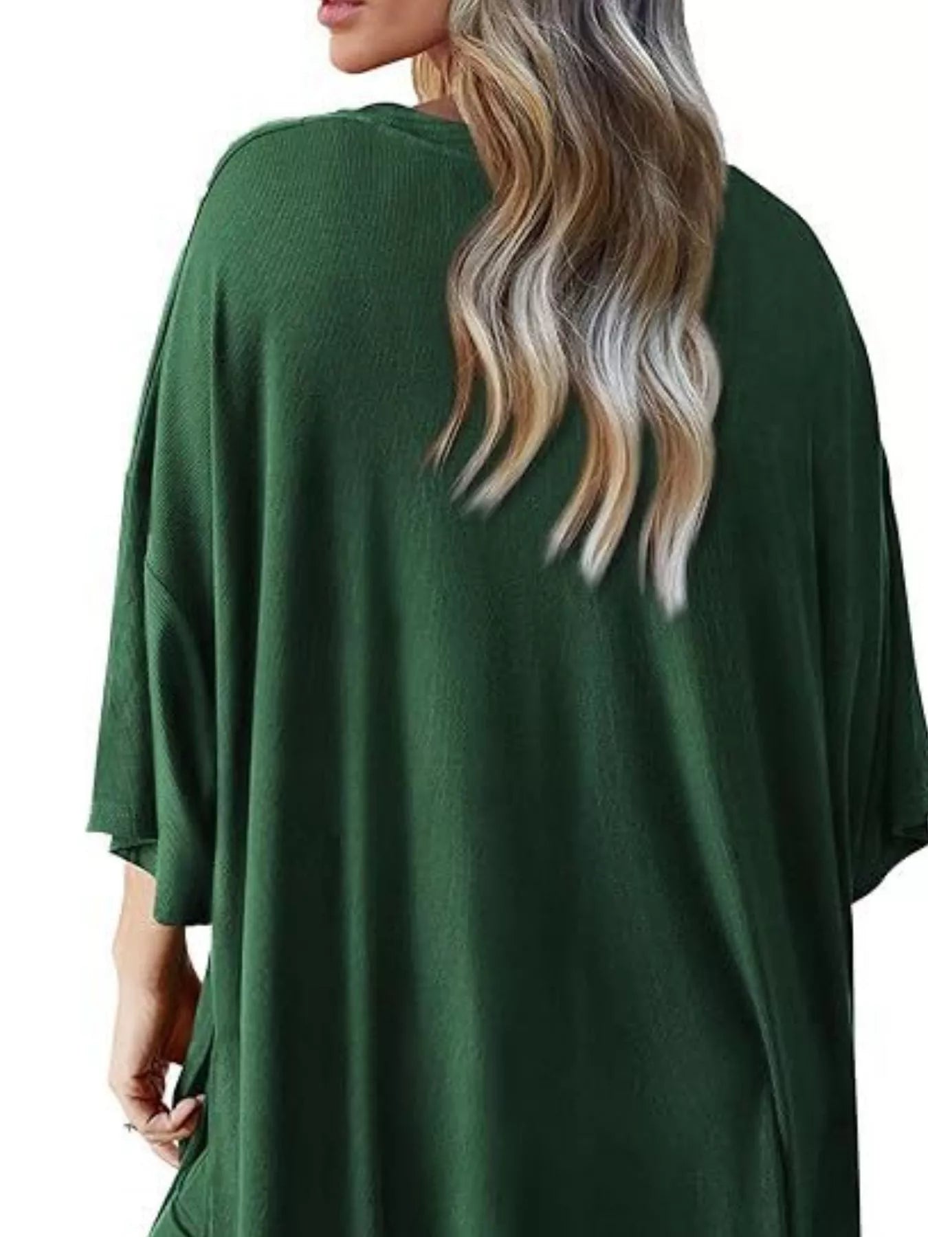Slit Round Neck Top and Pants Set