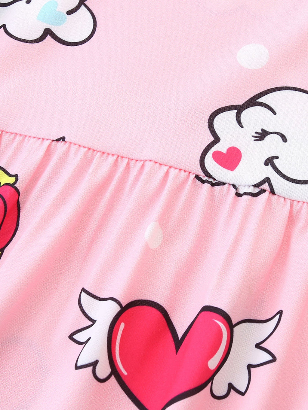 Children's Cartoon Unicorn Print Short Sleeve Dress
