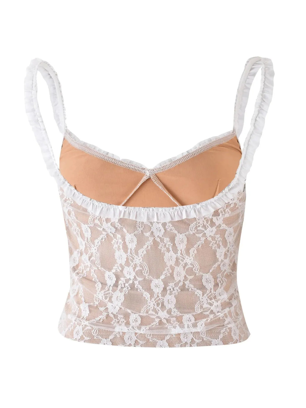 Lace Cami Top with Frill Straps