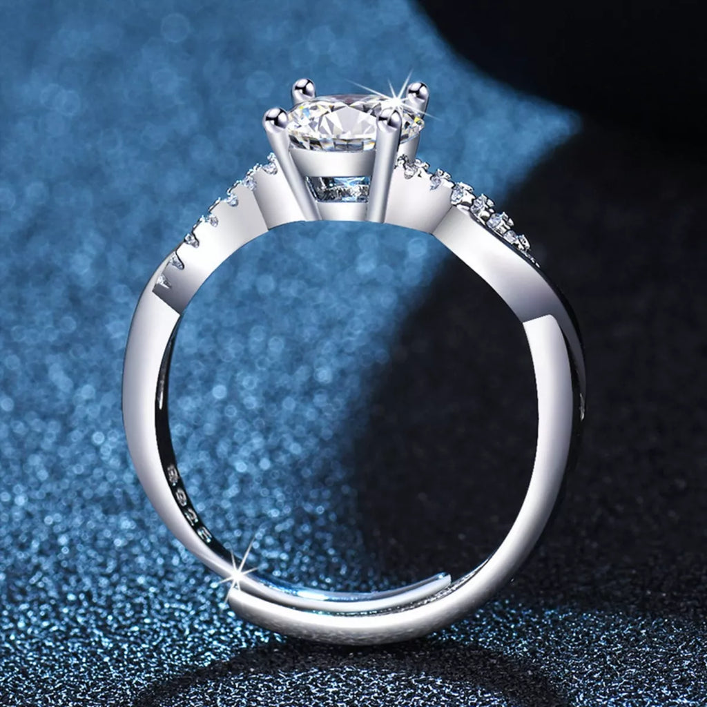 1 Carat Moissanite 925 Sterling Silver Ring