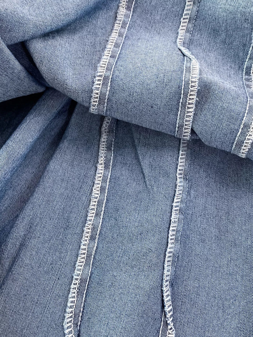 Lace-Up Denim A-Line Mini Dress