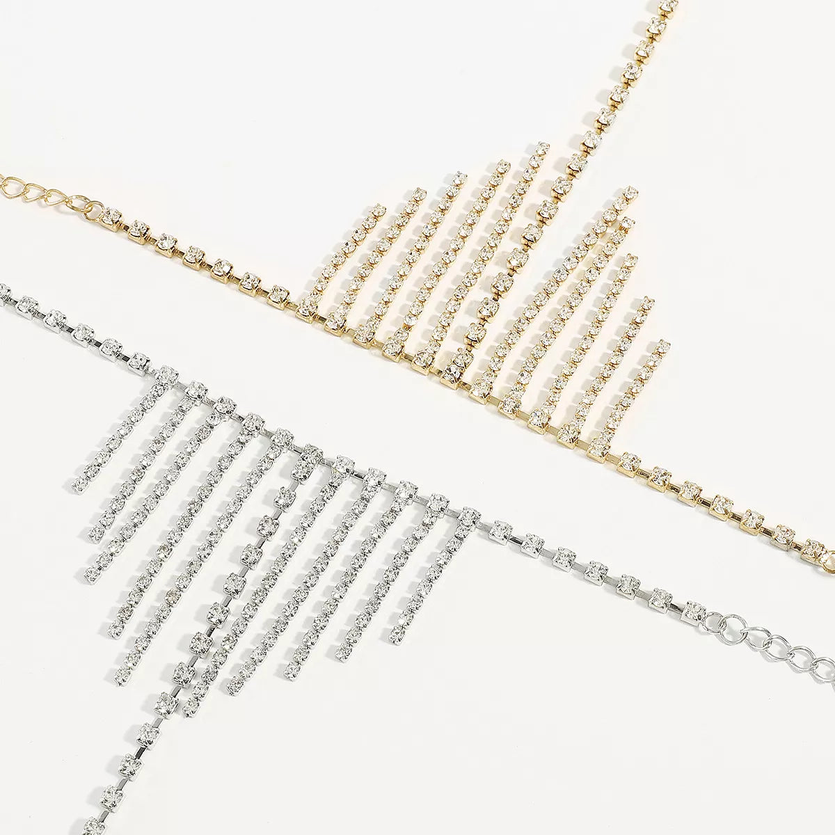 Rhinestone Fringe Hand Chain Bracelet