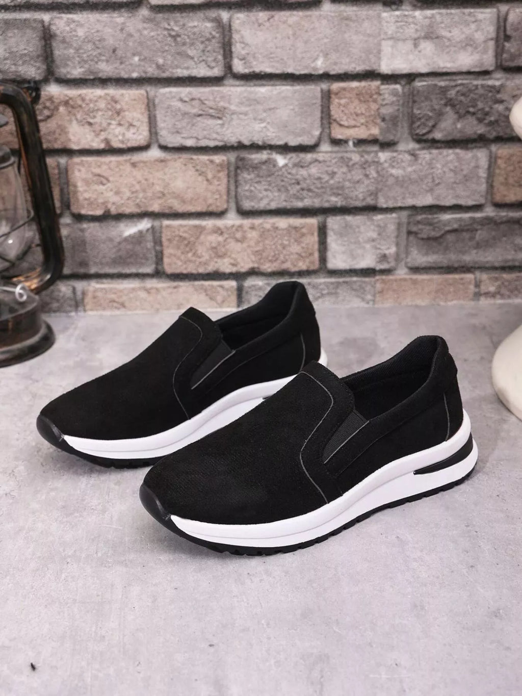 Slip-On Sneakers with Contrast Sole
