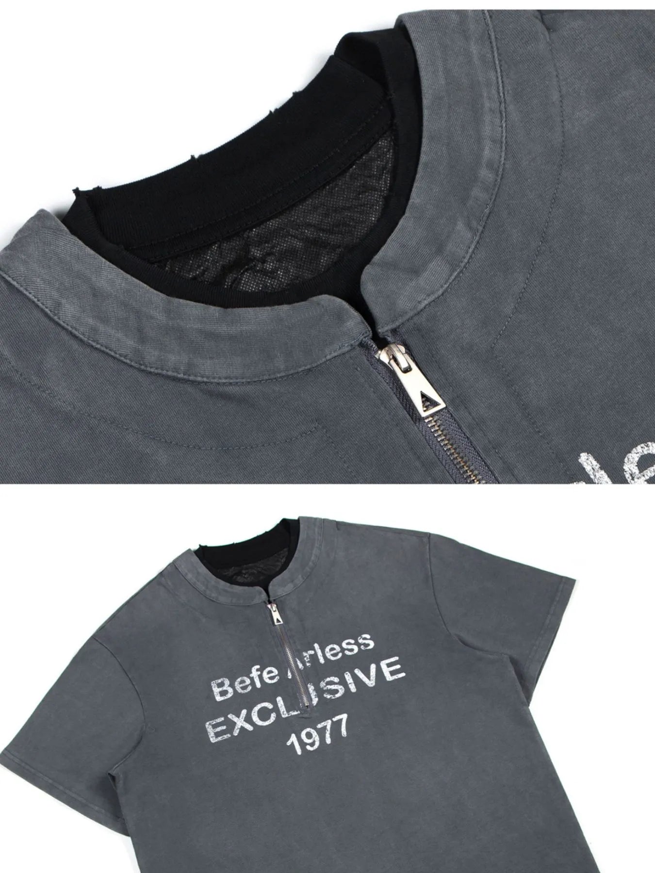 Men's Quarter Zip Short Sleeve T-Shirt