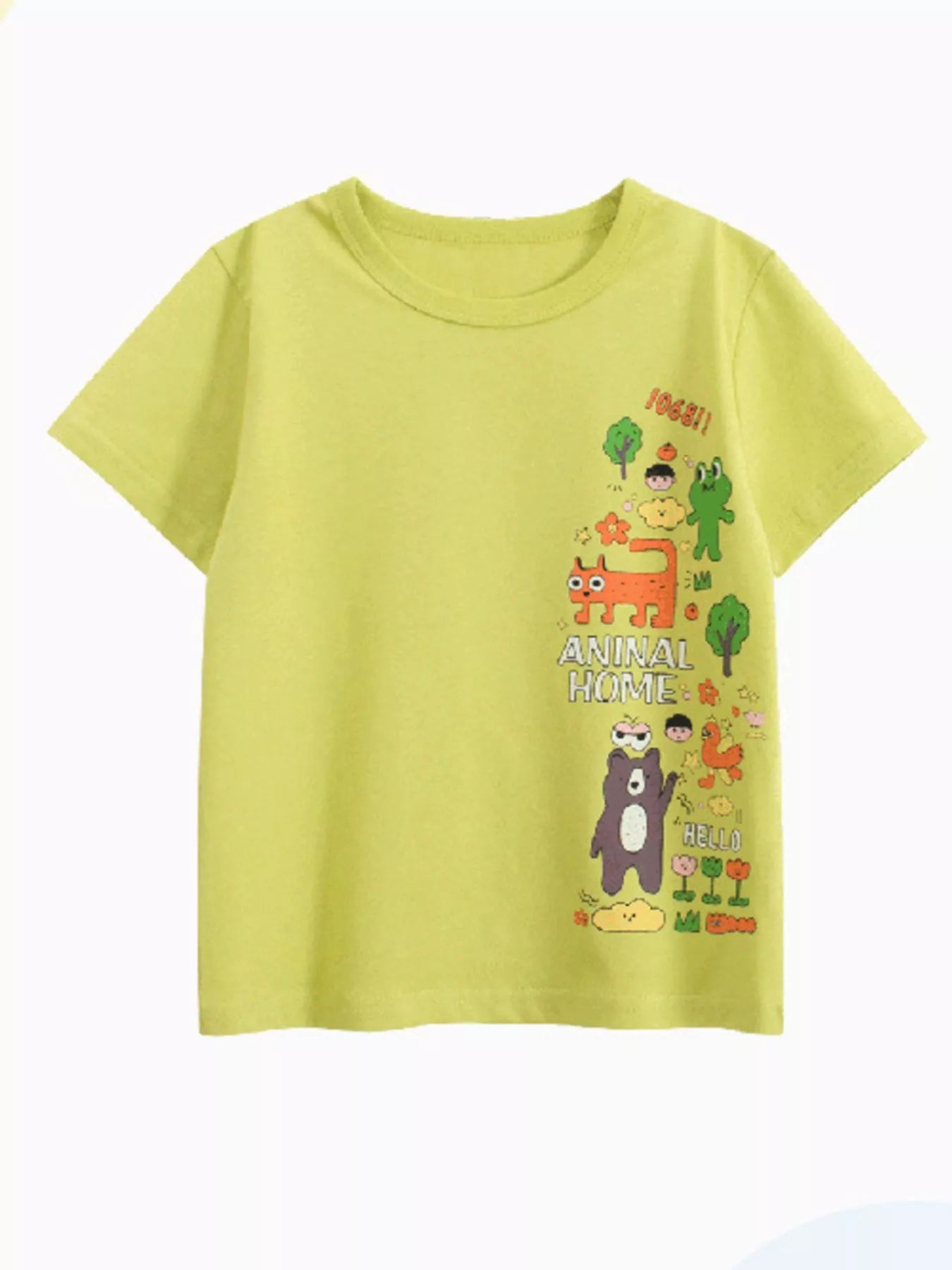 Children's Cartoon Animal Round Neck T-Shirt