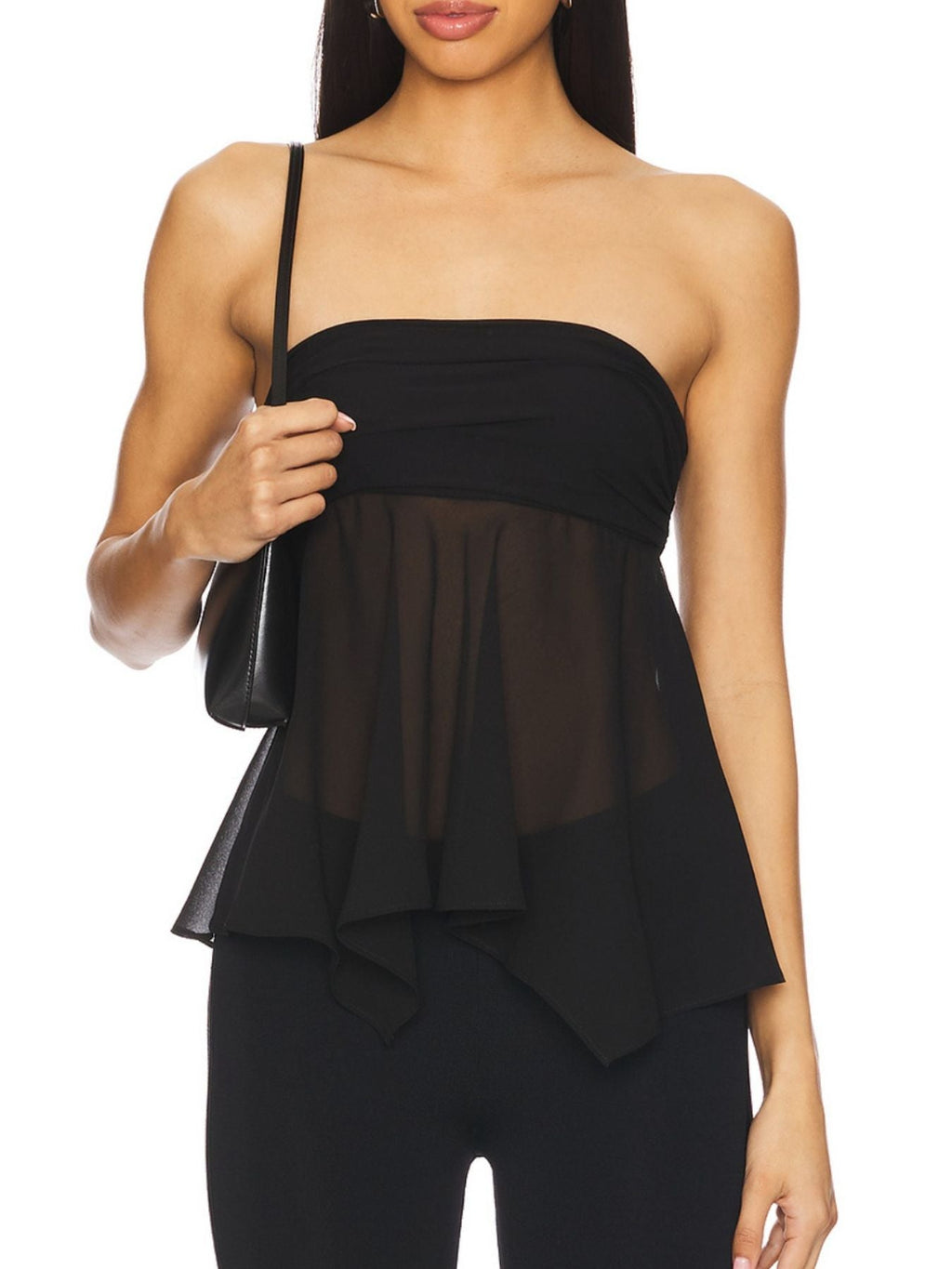 Sheer Tube Top with Scarf