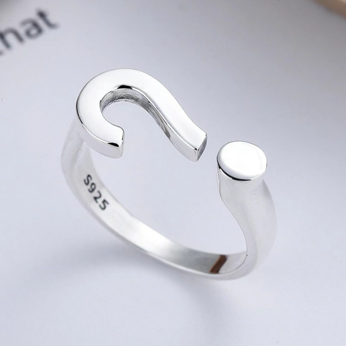 Question Mark Adjustable Open Ring