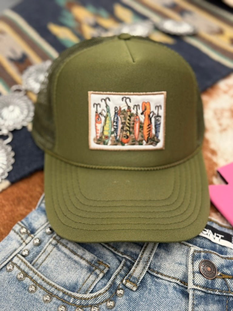 Fishing Lures Embroidered Patch Trucker Hat