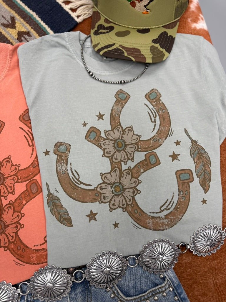 Floral Horseshoe Graphic Tee - Bay