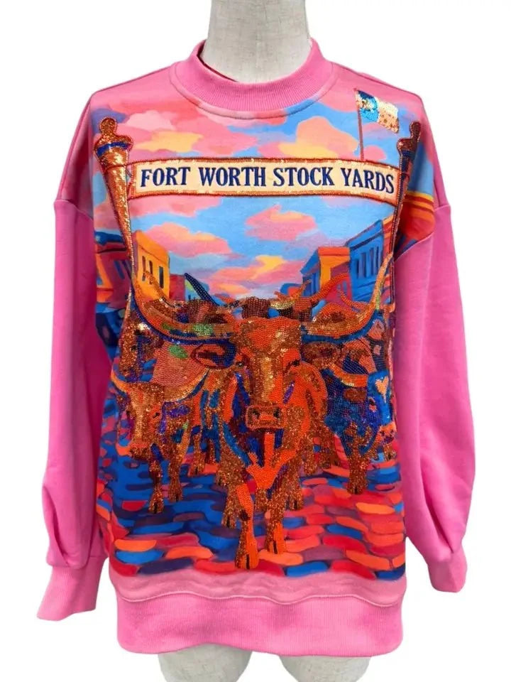 Brianna Cannon Fort Worth Stockyard Sparkle Sweatshirt