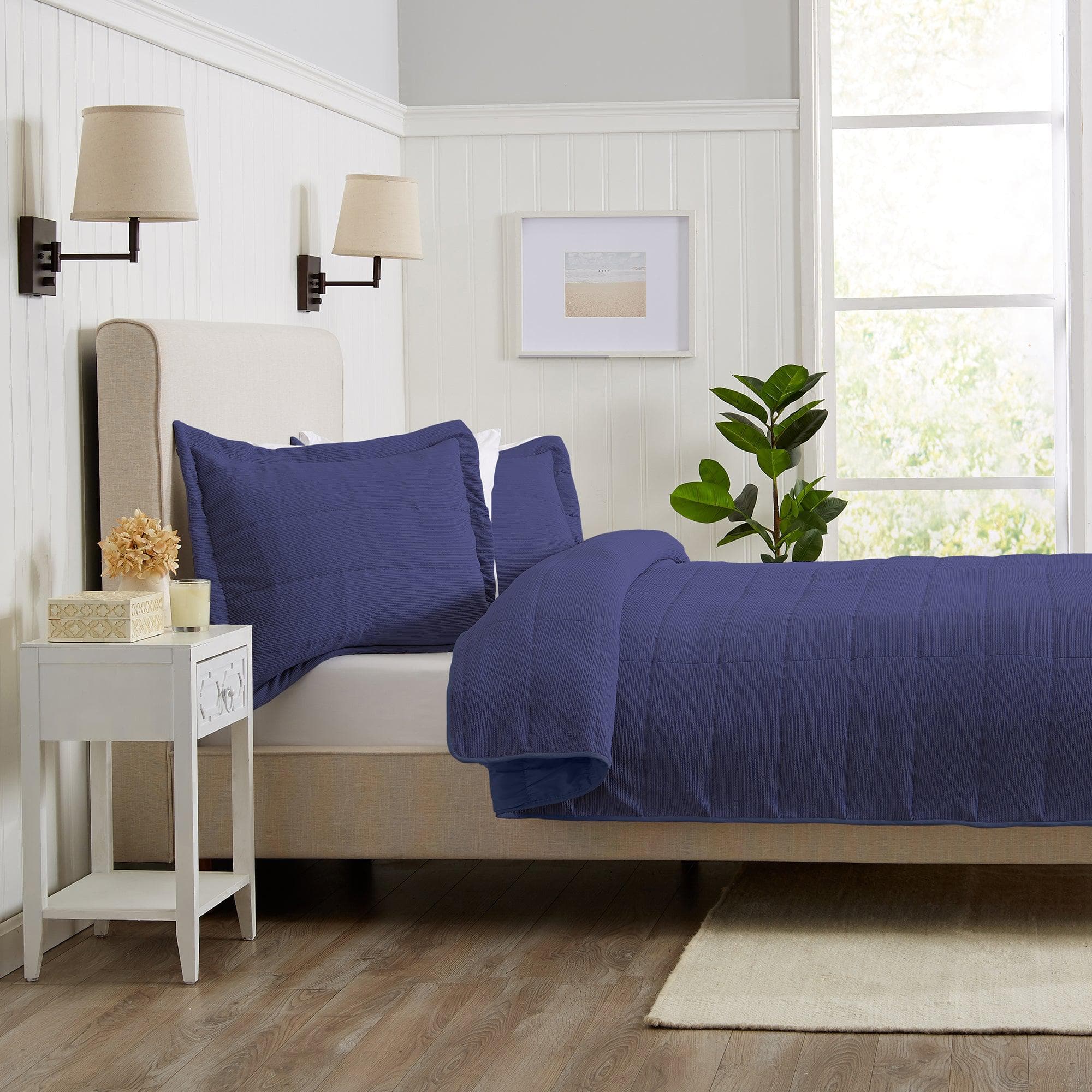 Textured Striped Quilt Set - Ellie Collection