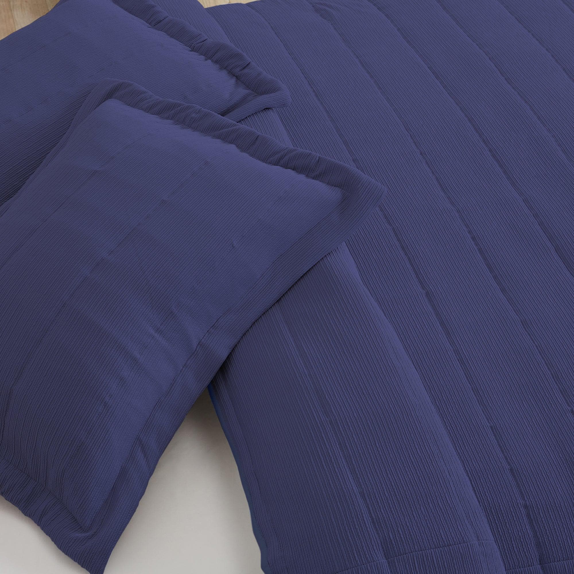 Textured Striped Quilt Set - Ellie Collection