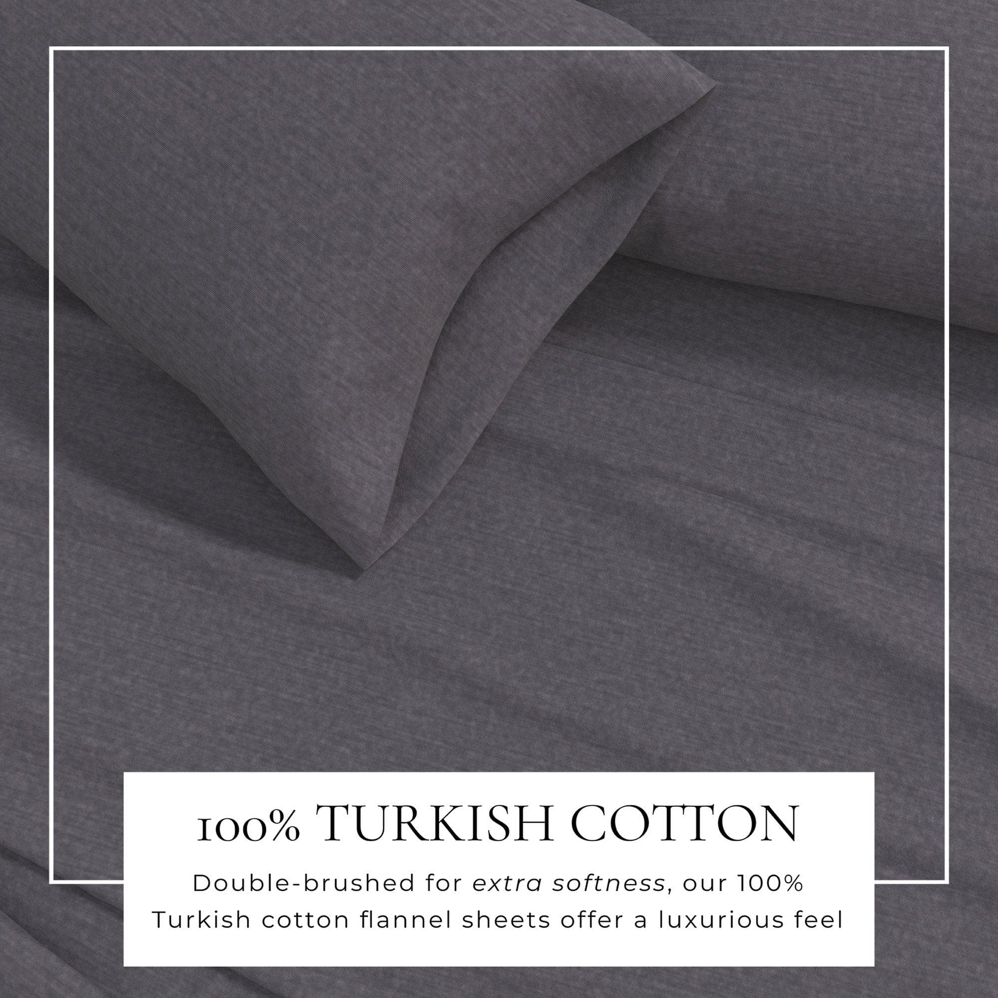 Heathered Solid Cotton Blend Flannel Sheet Set - Anders Collection