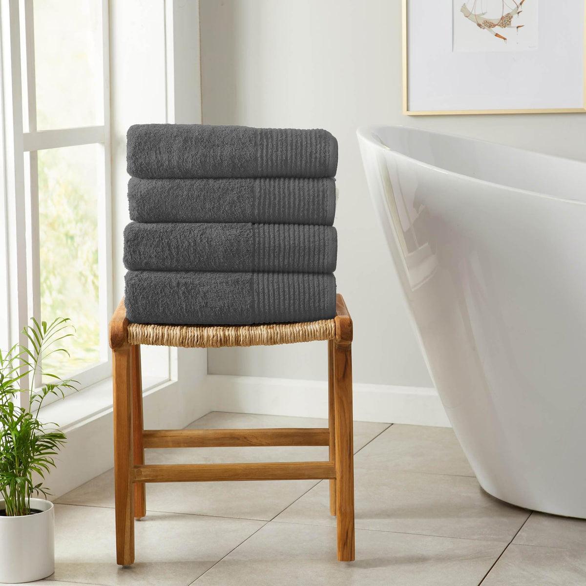 4 Pack Cotton Bath Towels - Kasper Collection