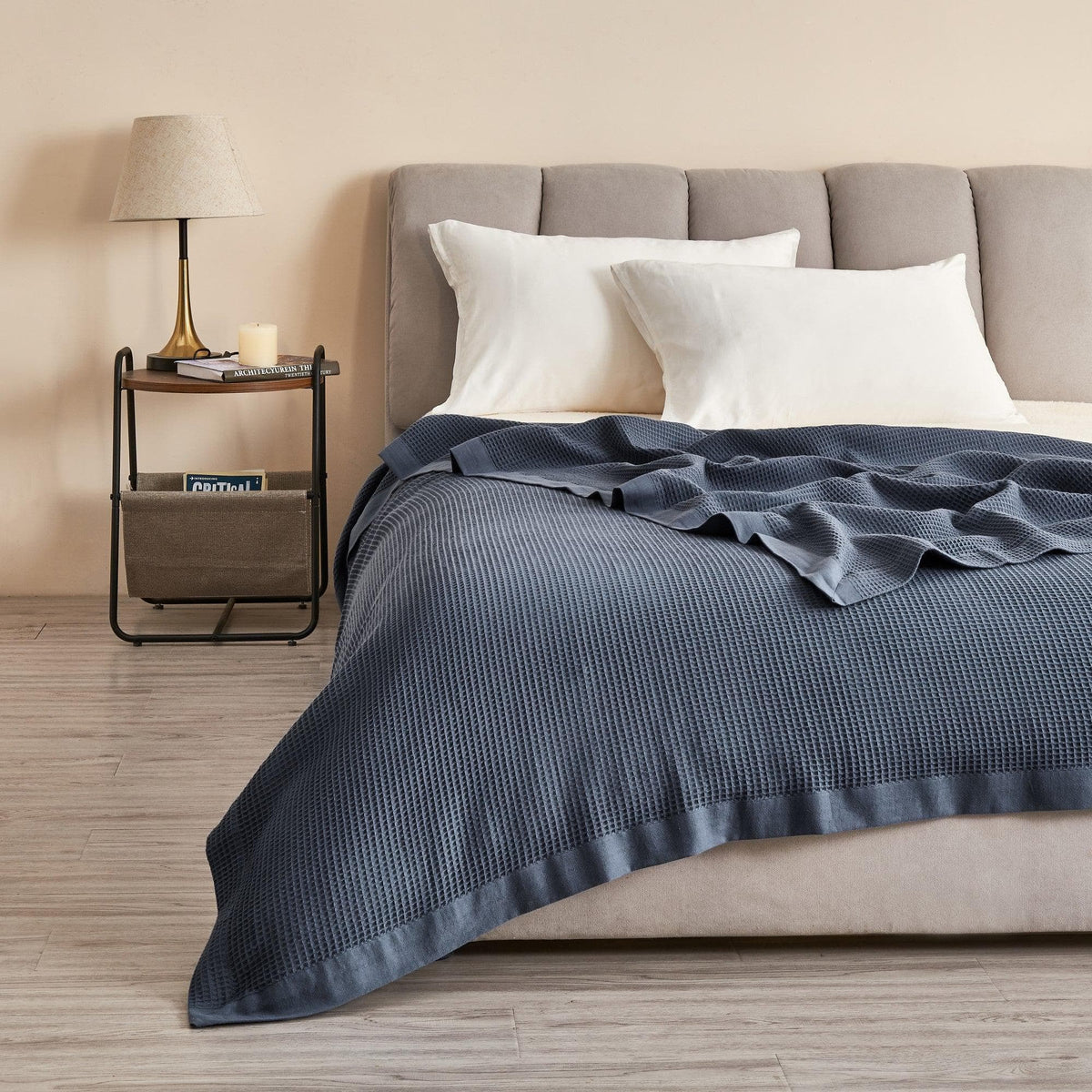 100% Cotton Small Waffle Weave Blanket - Hazel Collection