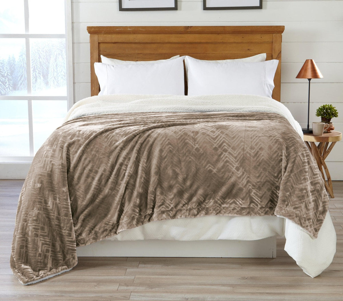 Velvet Plush Sherpa Luxury Bed Blanket - Cielo Collection
