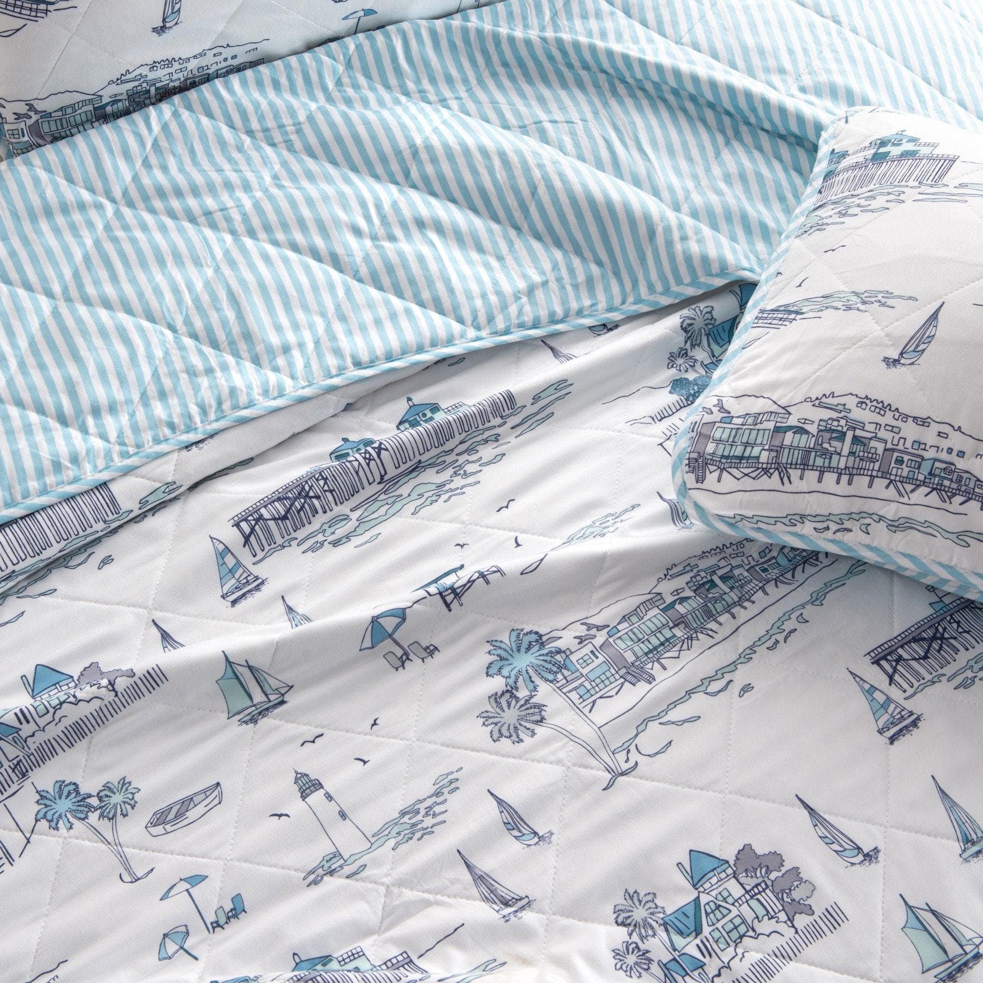 Coastal Toile Quilt Set - Cape Elizabeth Collection